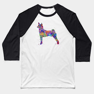 Basenji dog watercolor Baseball T-Shirt